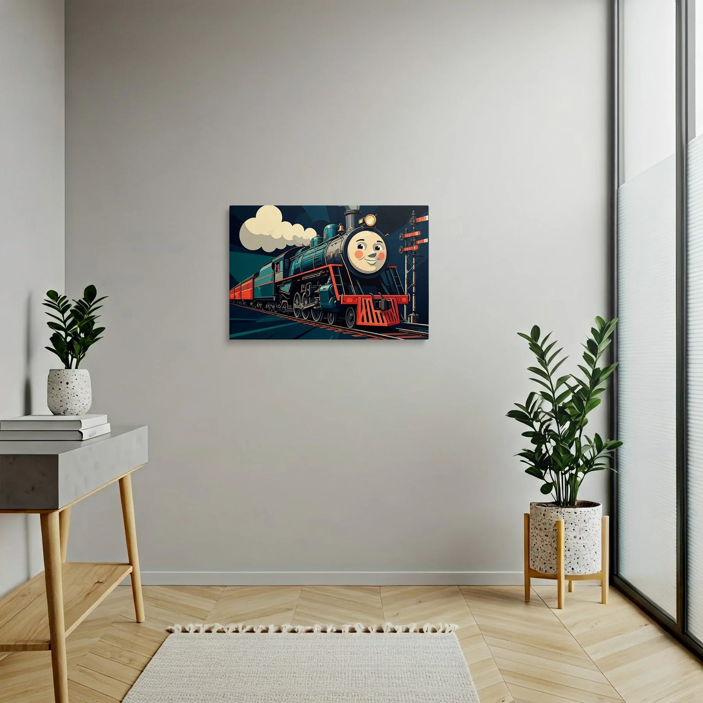 Tablou Modern - Trenul Jucăuș în Culori Vii - vedere hol