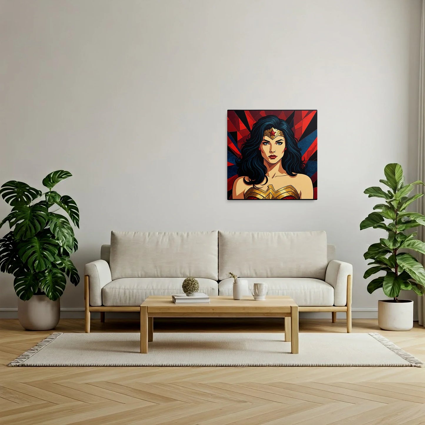 Tablou Modern - Portret Geometric Wonder Woman - vedere living