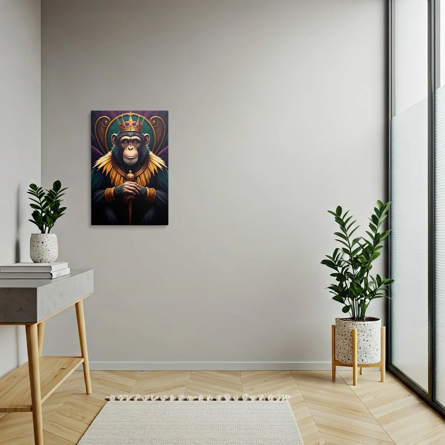 Tablou Modern - Portret de Maimuță Regală - vedere hol