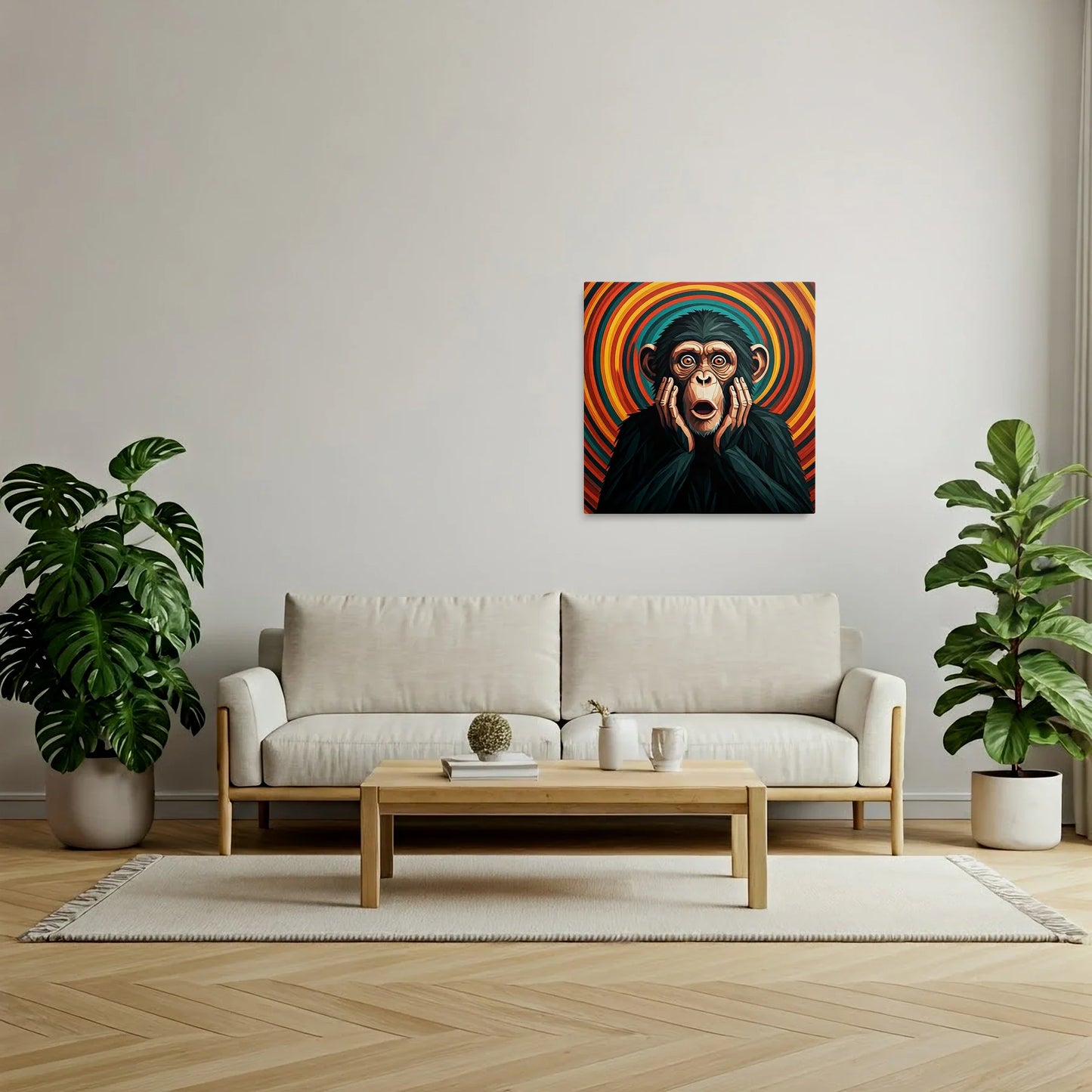Tablou Modern - Portret Cubist Al Maimuței - vedere living