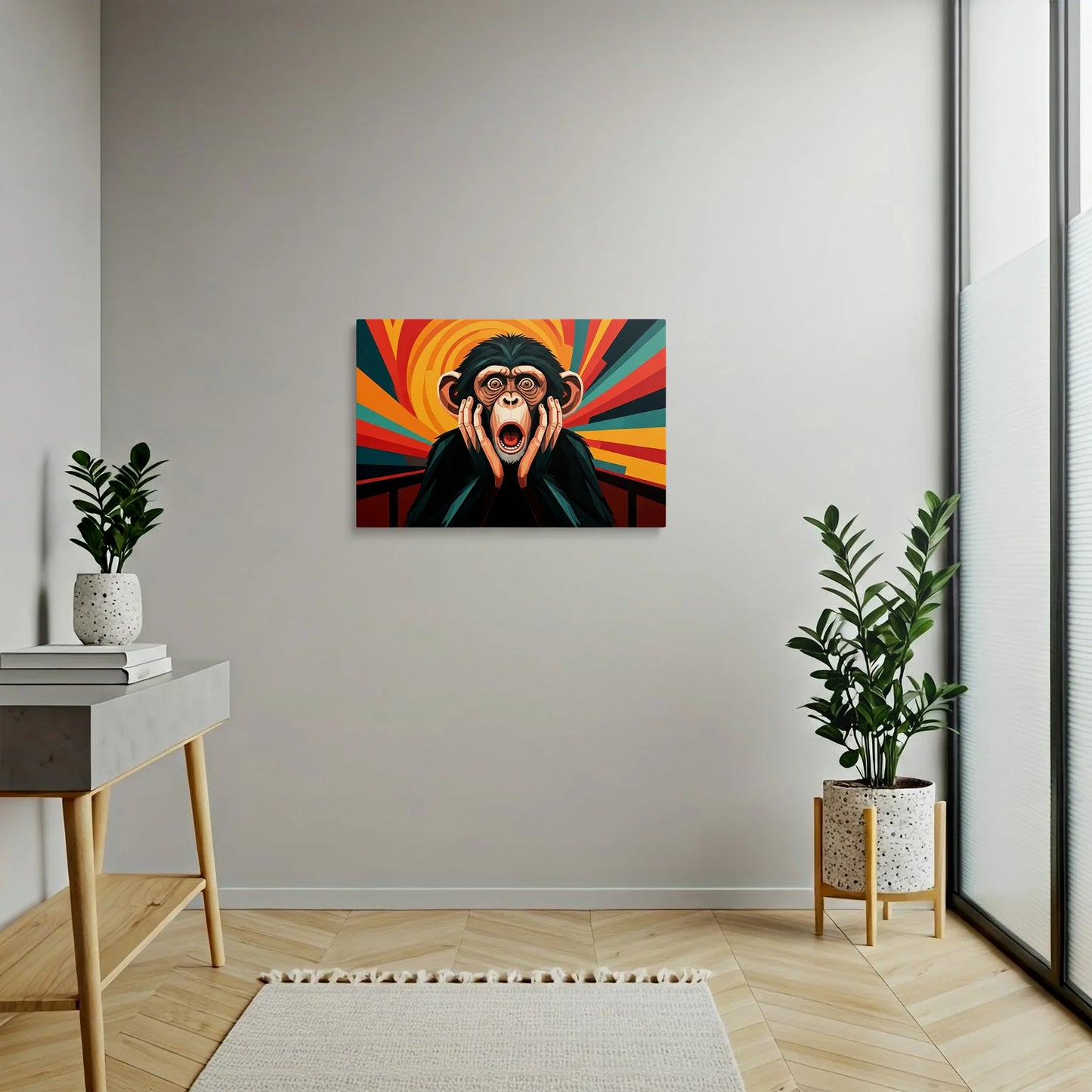 Tablou Modern - Portret Geometric de Maimuță 5 - vedere hol