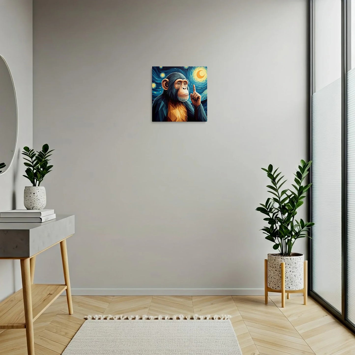 Tablou Modern - Portret Geometric de Maimuță 6 - vedere hol