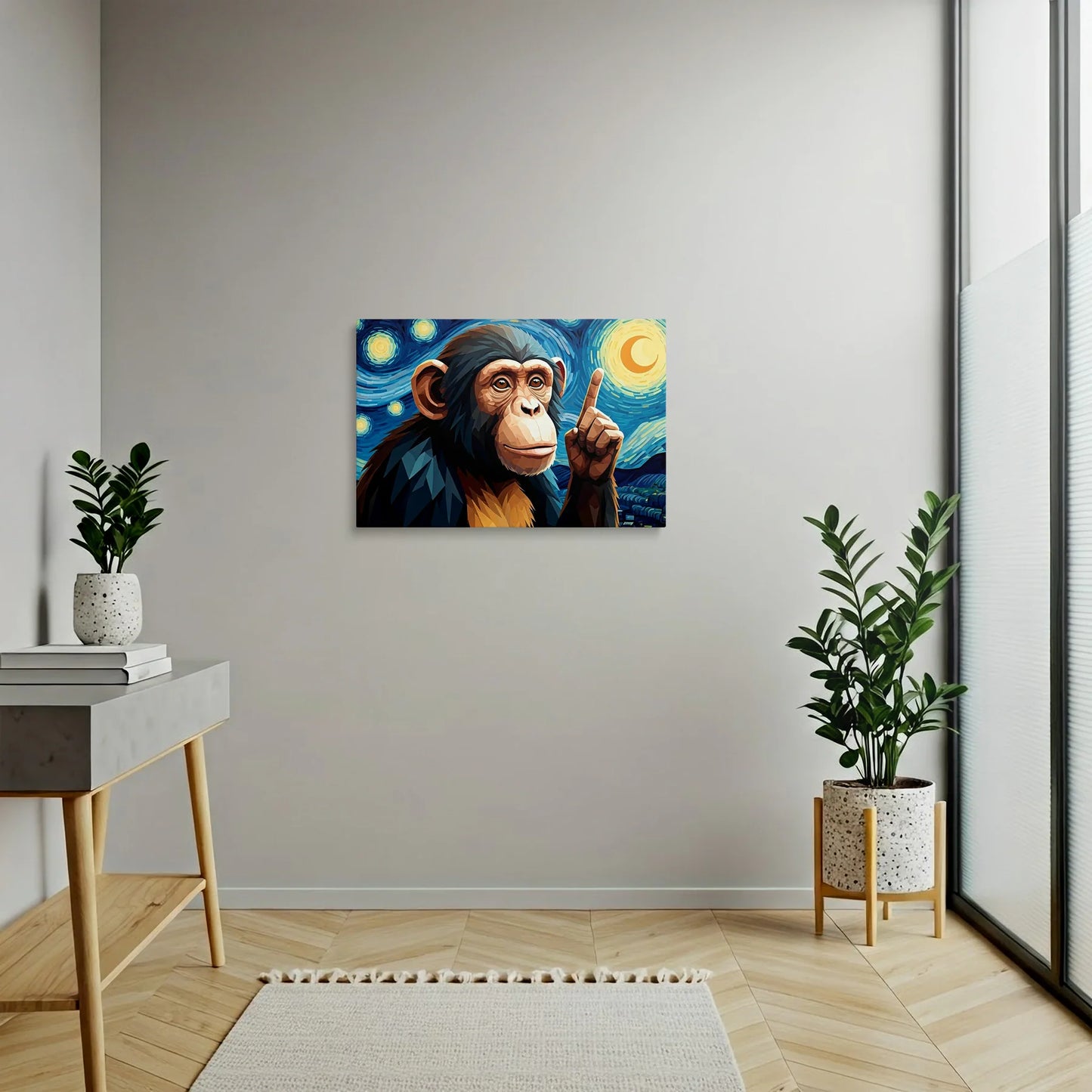 Tablou Modern - Portret Geometric Al Maimuței - vedere hol