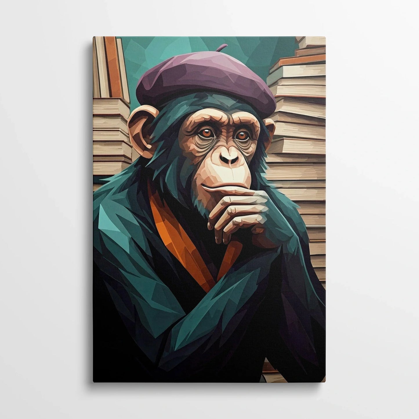 Tablou Modern - Portret Geometric de Maimuță 10 - vedere din fata