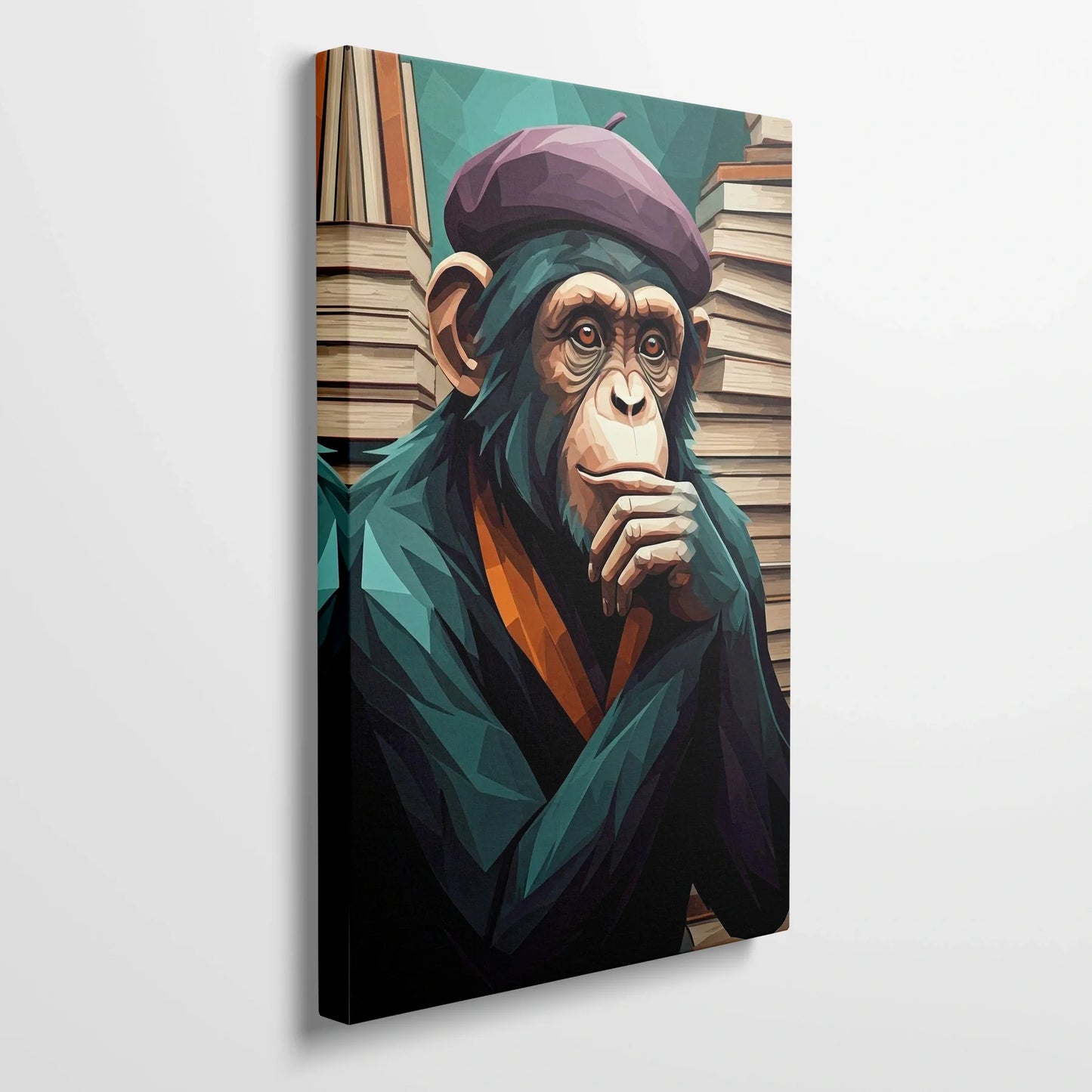 Tablou Modern - Portret Geometric de Maimuță 10 - vedere din lateral