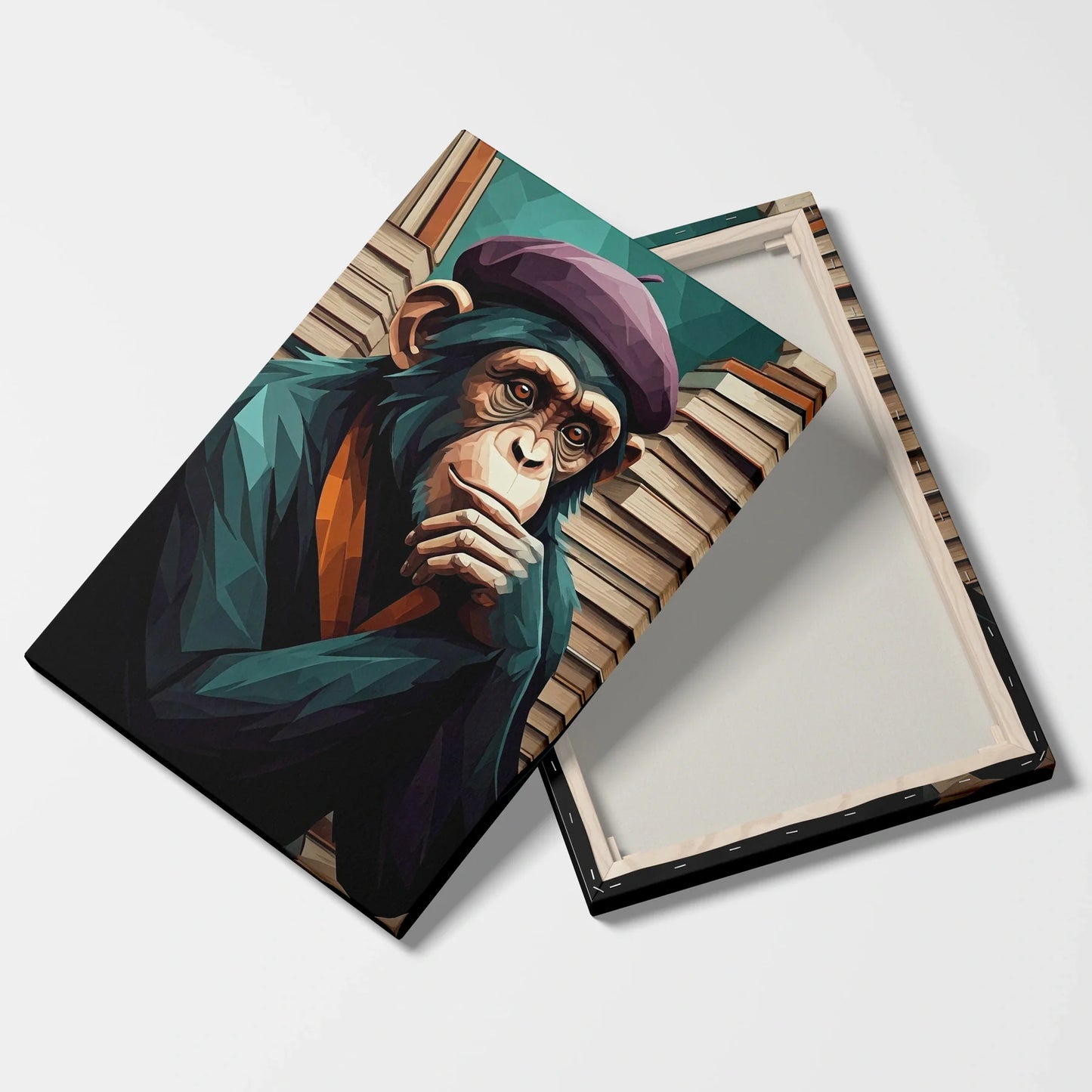Tablou Modern - Portret Geometric de Maimuță 10 - vedere fata verso