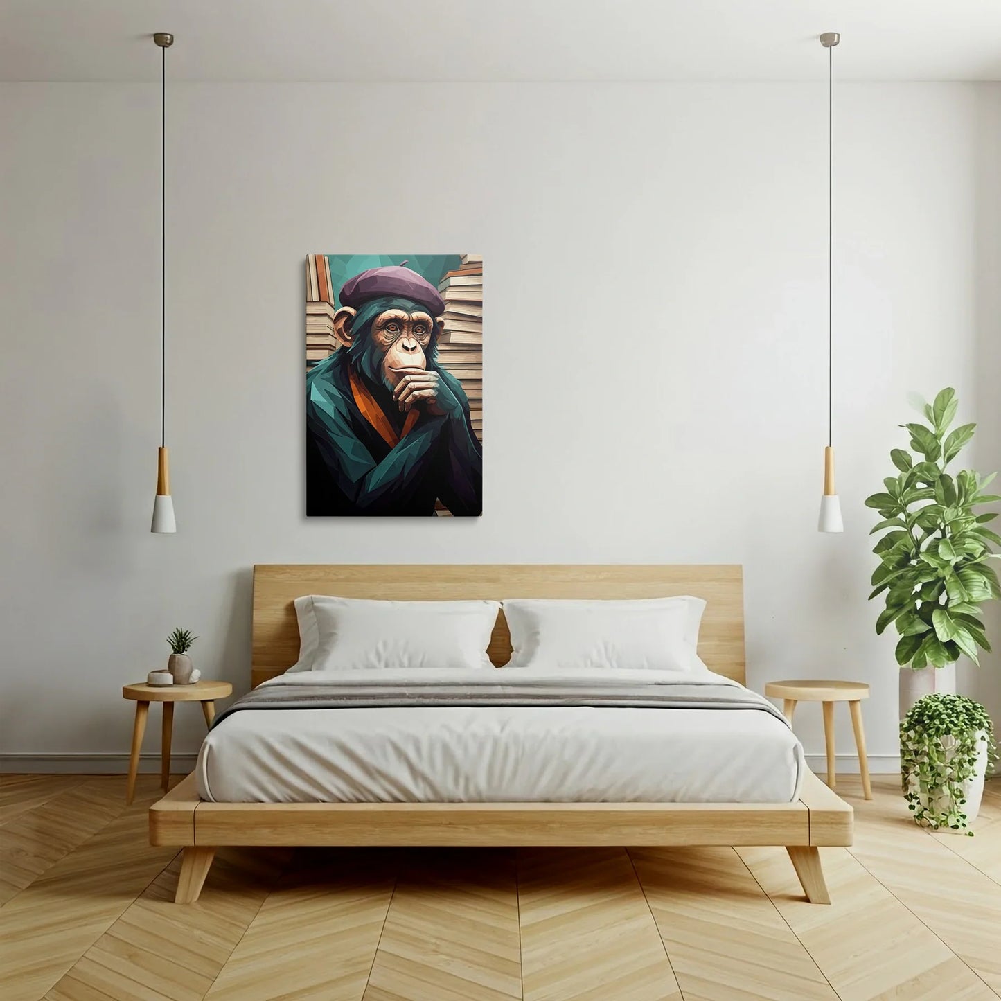Tablou Modern - Portret Geometric de Maimuță 10 - vedere dormitor