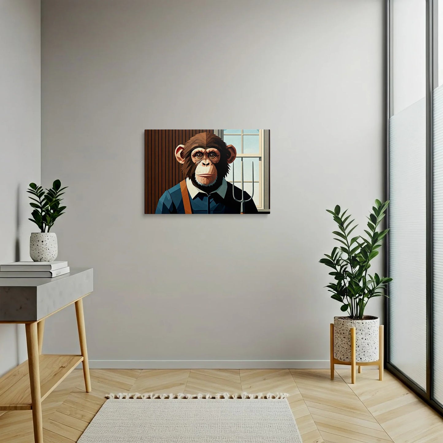 Tablou Modern - Portret Geometric Al Maimuței 9 - vedere hol