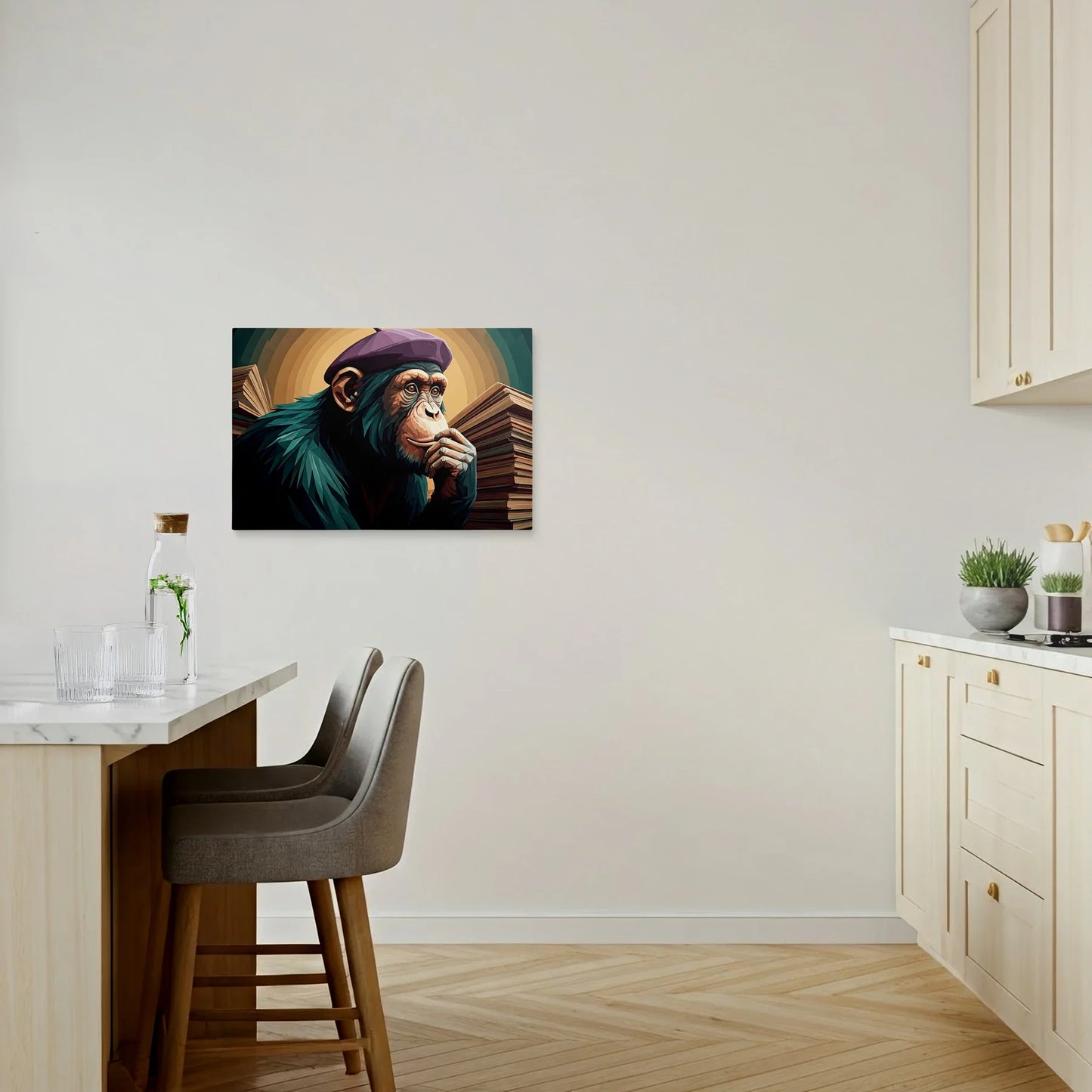 Tablou Modern - Portret Geometric de Maimuță 12 - vedere bucatarie