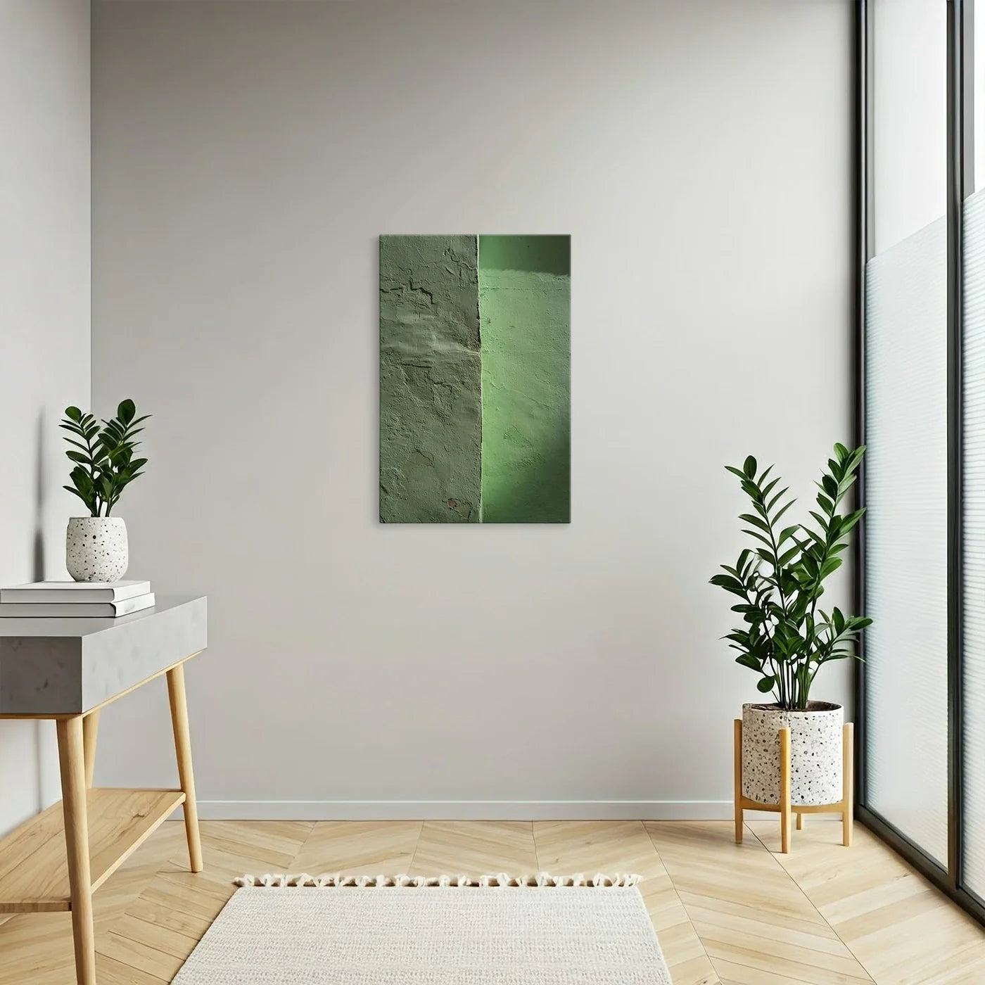 Tablou - Texturi Verde Delicate Vedere Hol