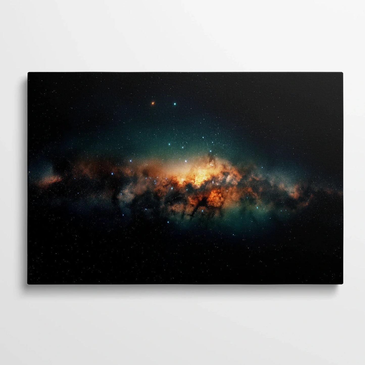 Tablou Peisaje - Galaxii Colorate în Noaptea Cosmică - vedere din fata