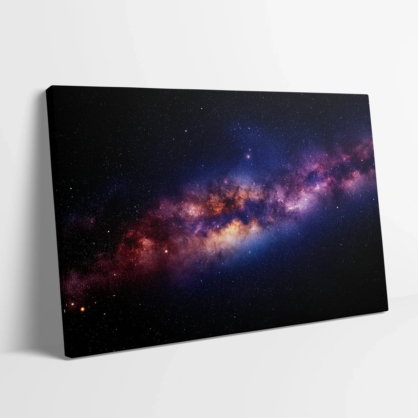 Tablou Peisaje - Galaxii în Noaptea Cosmică - vedere din lateral sprijinit perete