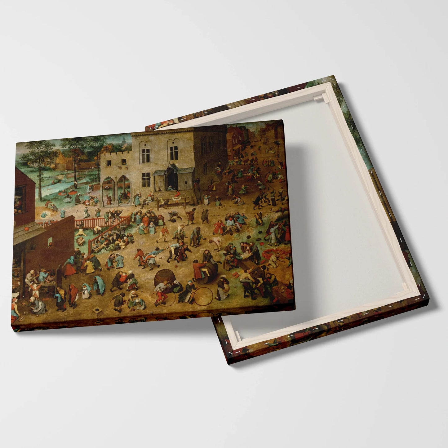 Tablou picturi celebre - Jocuri de copii, P. Bruegel - vedere fata verso