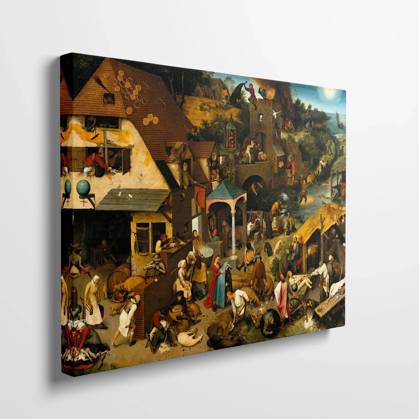 Tablou picturi celebre - Proverbe olandeze, P. Bruegel - vedere din lateral