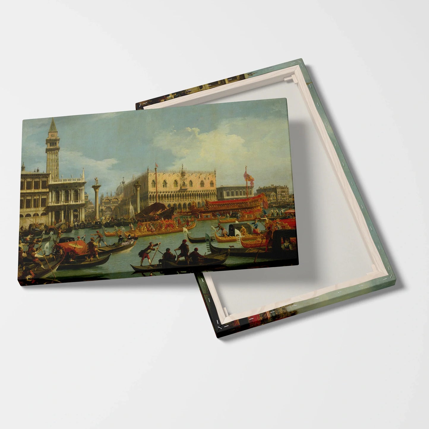Tablou picturi celebre - Întoarcerea bucintorului la Molo, Canaletto - vedere fata verso