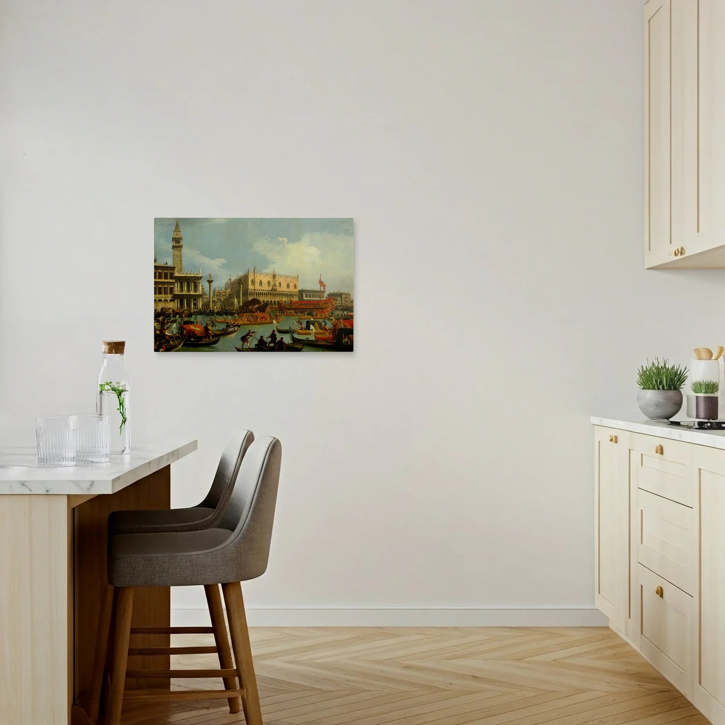 Tablou picturi celebre - Întoarcerea bucintorului la Molo, Canaletto - vedere bucatarie