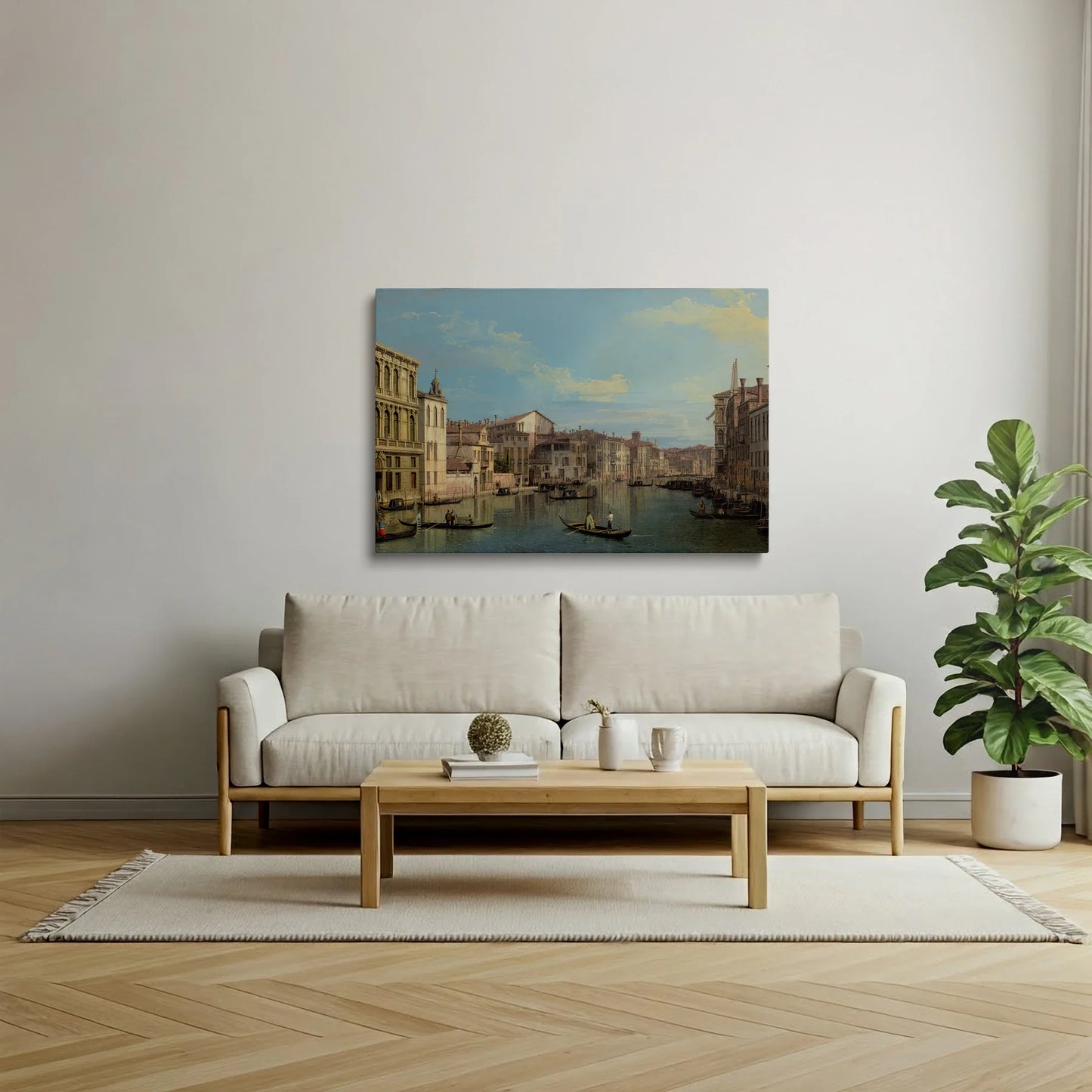 Tablou picturi celebre - Canalul mare din Veneția, Canaletto - vedere living