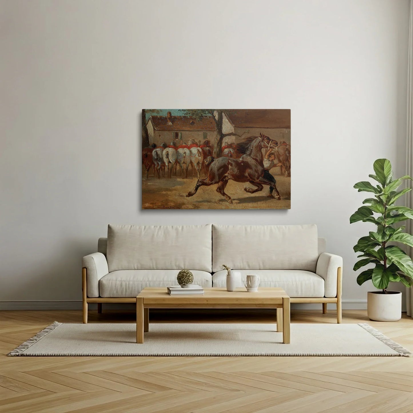 Tablou picturi celebre - Alergând un cal, R. Bonheur - vedere living