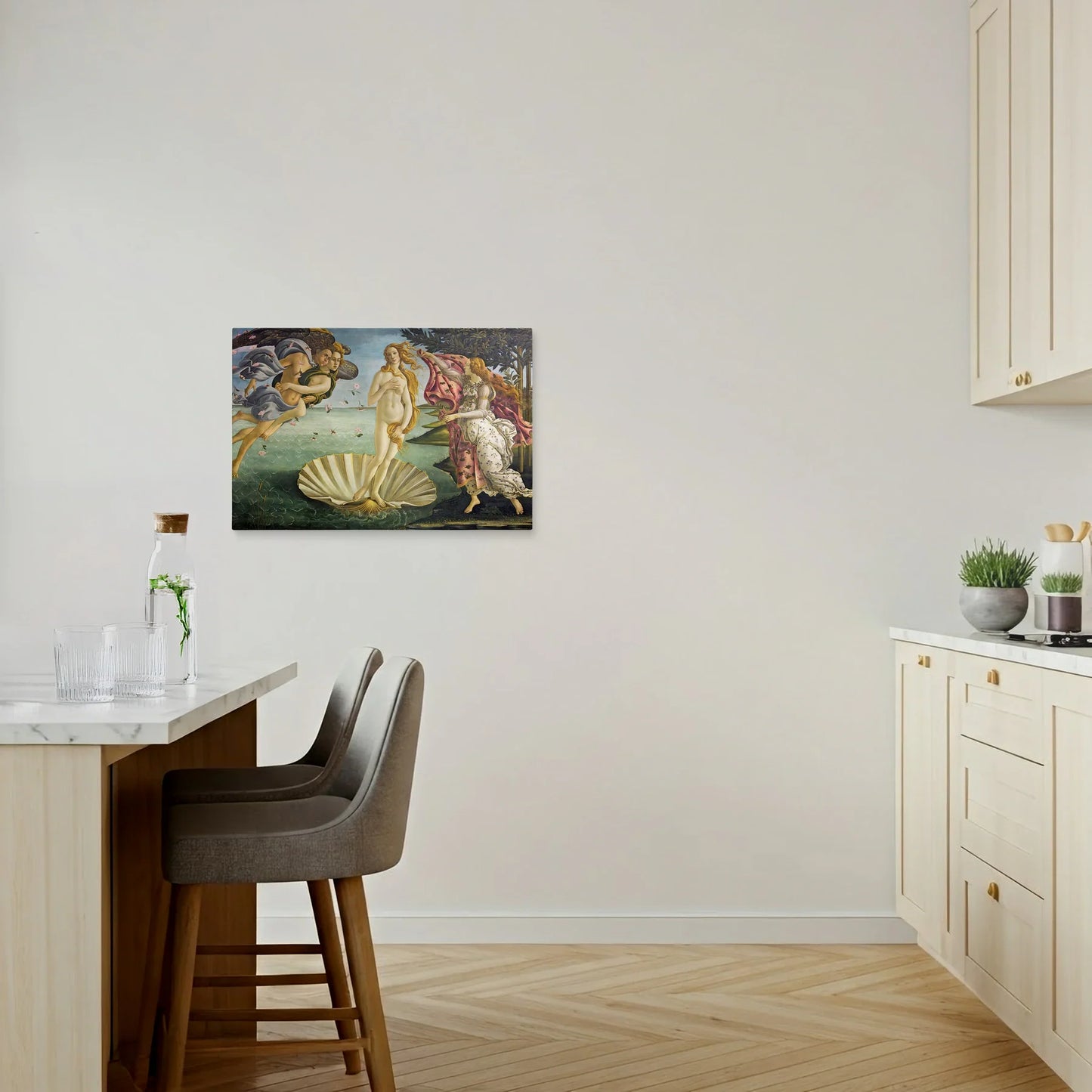 Tablou picturi celebre - Nașterea Lui Venus, Botticelli - vedere bucatarie