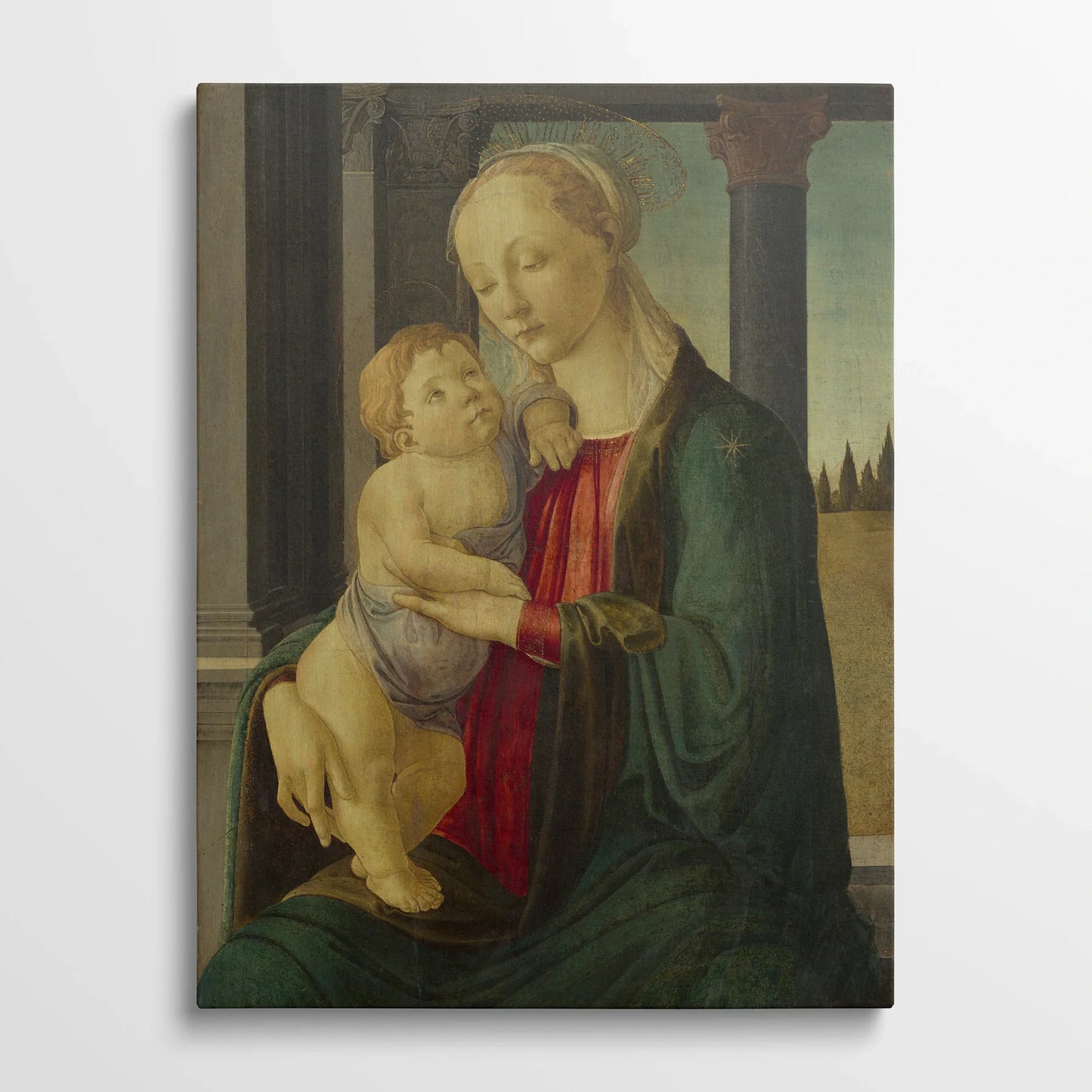 Tablou picturi celebre - Madonna și Copilul, Botticelli - vedere din fata