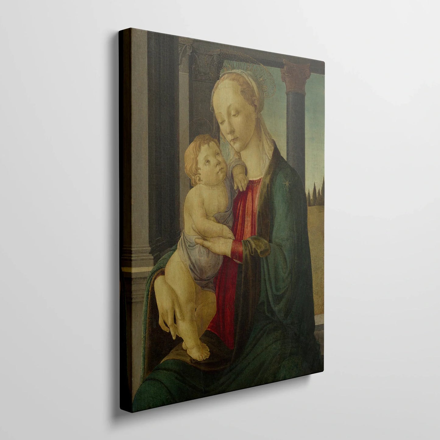 Tablou picturi celebre - Madonna și Copilul, Botticelli - vedere din lateral