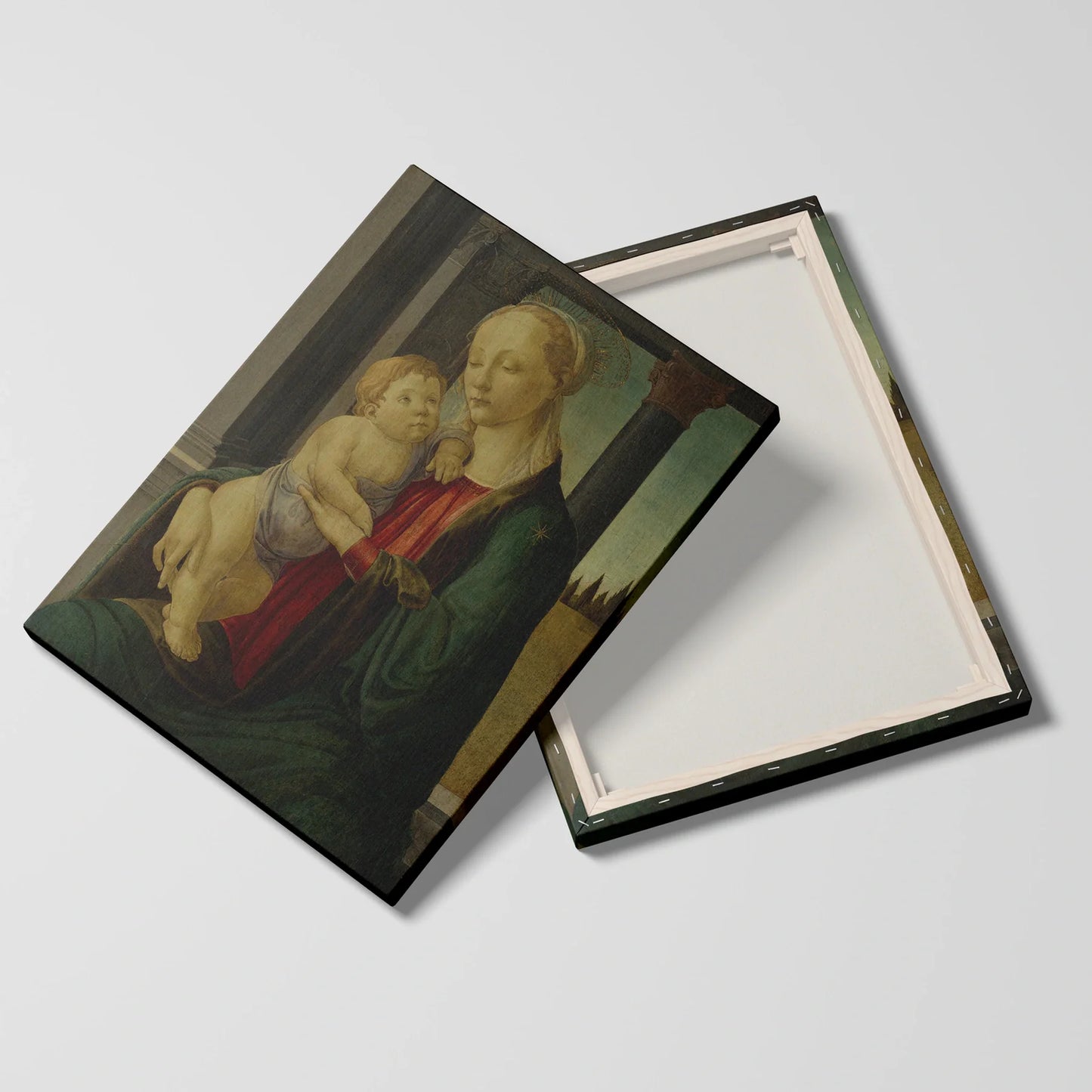 Tablou picturi celebre - Madonna și Copilul, Botticelli - vedere fata verso