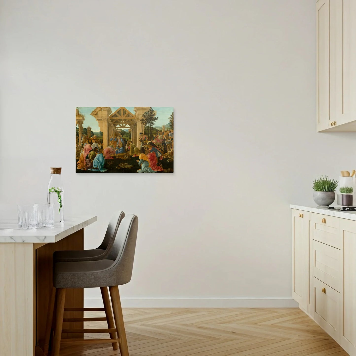 Tablou picturi celebre - Venerarea Magilor, Botticelli - vedere living