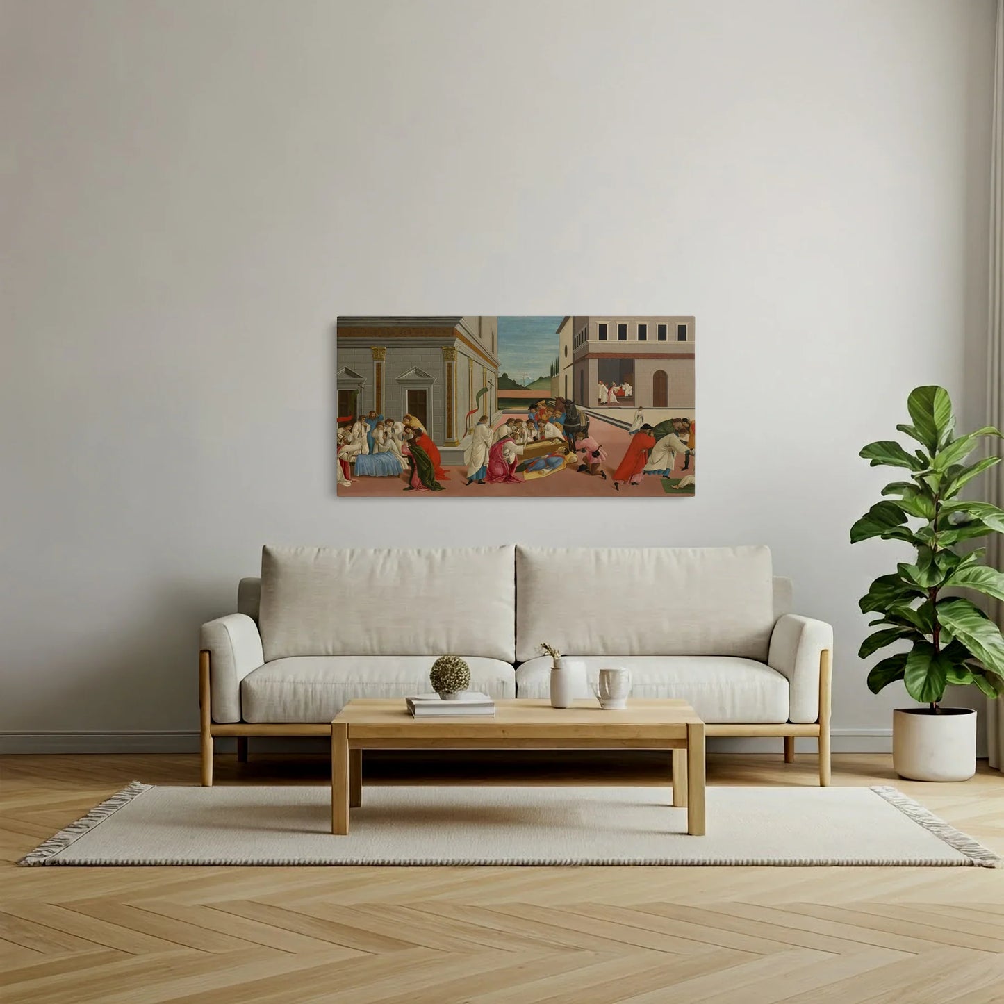 Tablou picturi celebre - Trei minuni ale Sfântului Zenobius - vedere living