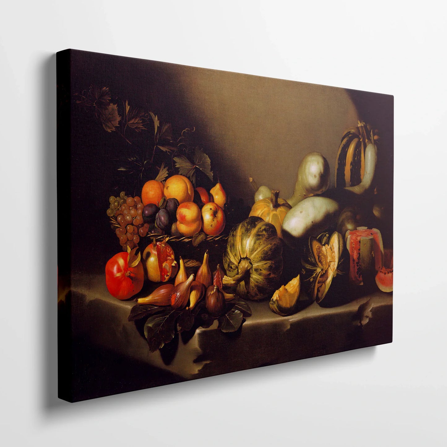Tablou picturi celebre - Natură moartă cu fructe, Caravaggio - vedere din lateral