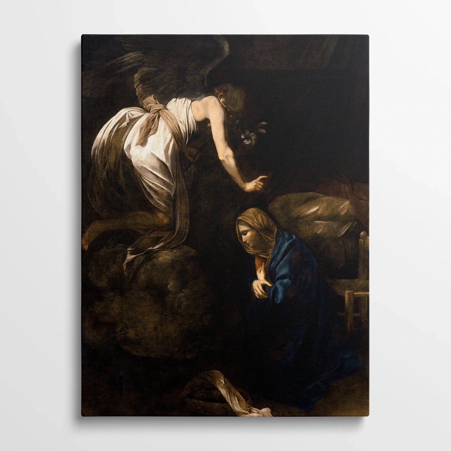 Tablou picturi celebre - Buna Vestire, Caravaggio - vedere din fata