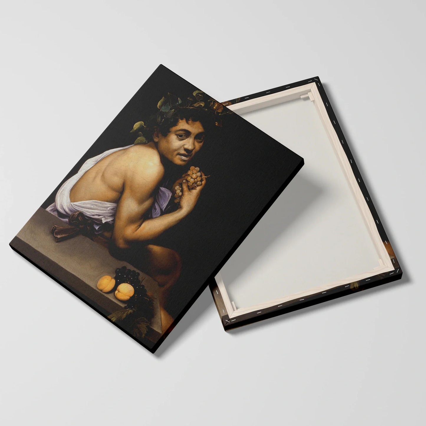 Tablou picturi celebre - Bacchus tânăr bolnav, Caravaggio - vedere fata verso