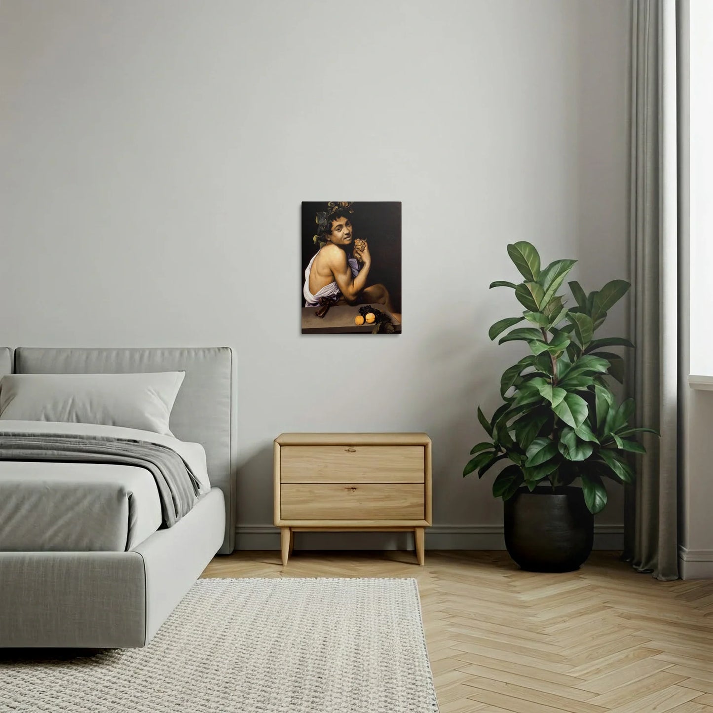 Tablou picturi celebre - Bacchus tânăr bolnav, Caravaggio - vedere dormitor