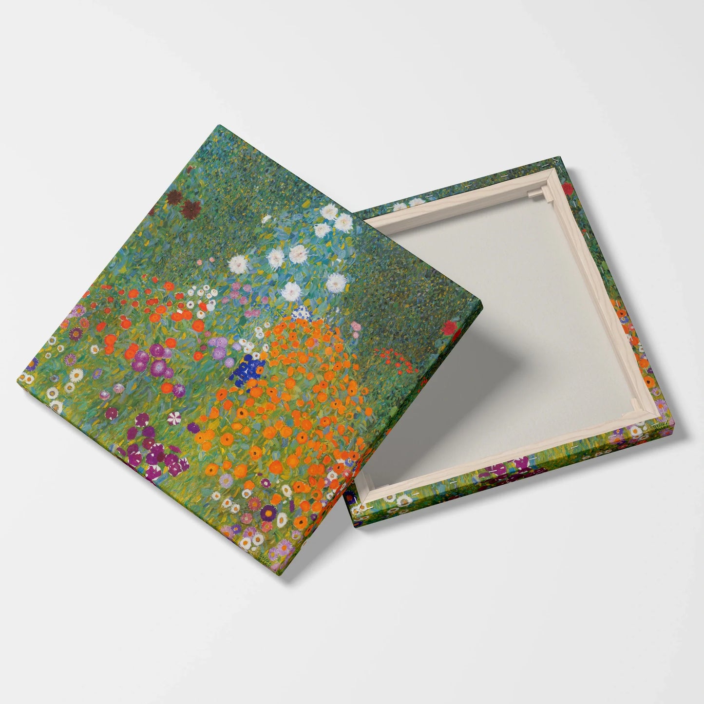 Tablou picturi celebre - Grădina de Pește (Cottage Garden), Klimt - vedere fata verso