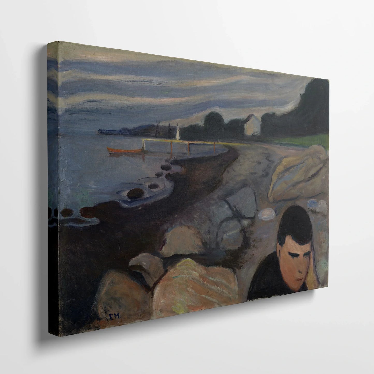 Tablou picturi celebre - Melancolie, Munch - vedere din lateral