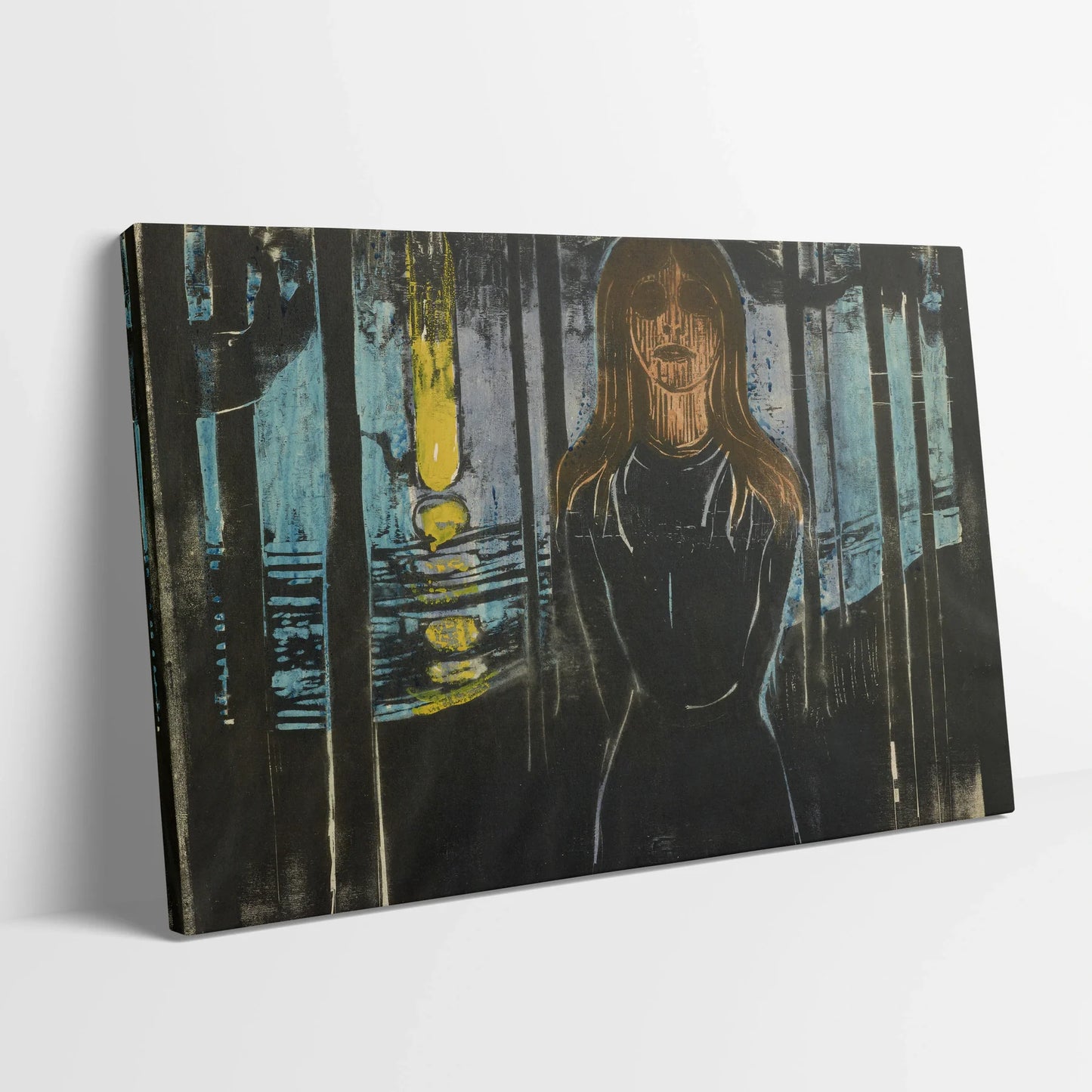 Tablou picturi celebre - Noaptea de vară, Munch - vedere din lateral sprijinit perete