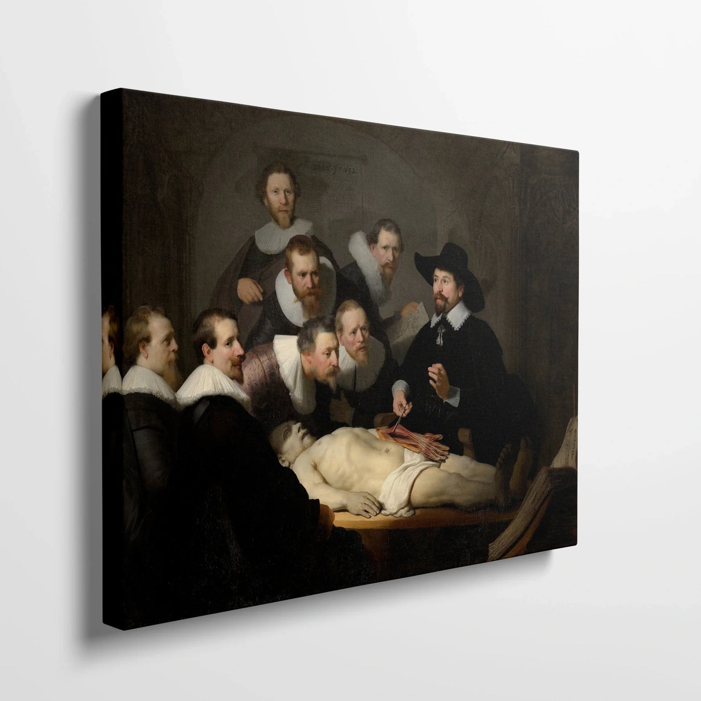 Tablou picturi celebre - Lecția de anatomie a Dr. Nicolaes Tulp, Rembrandt - vedere din lateral