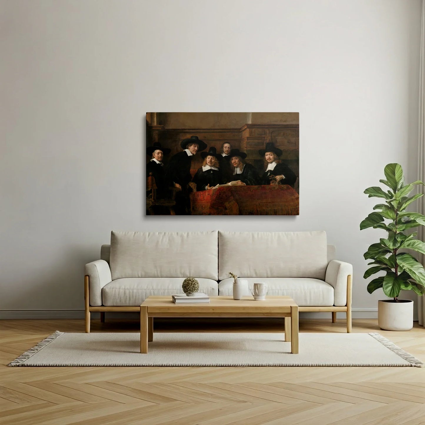 Tablou Picturi - Oficialii de Probă Ai Breslei Țesătorilor Din Amsterdam, Rembrandt