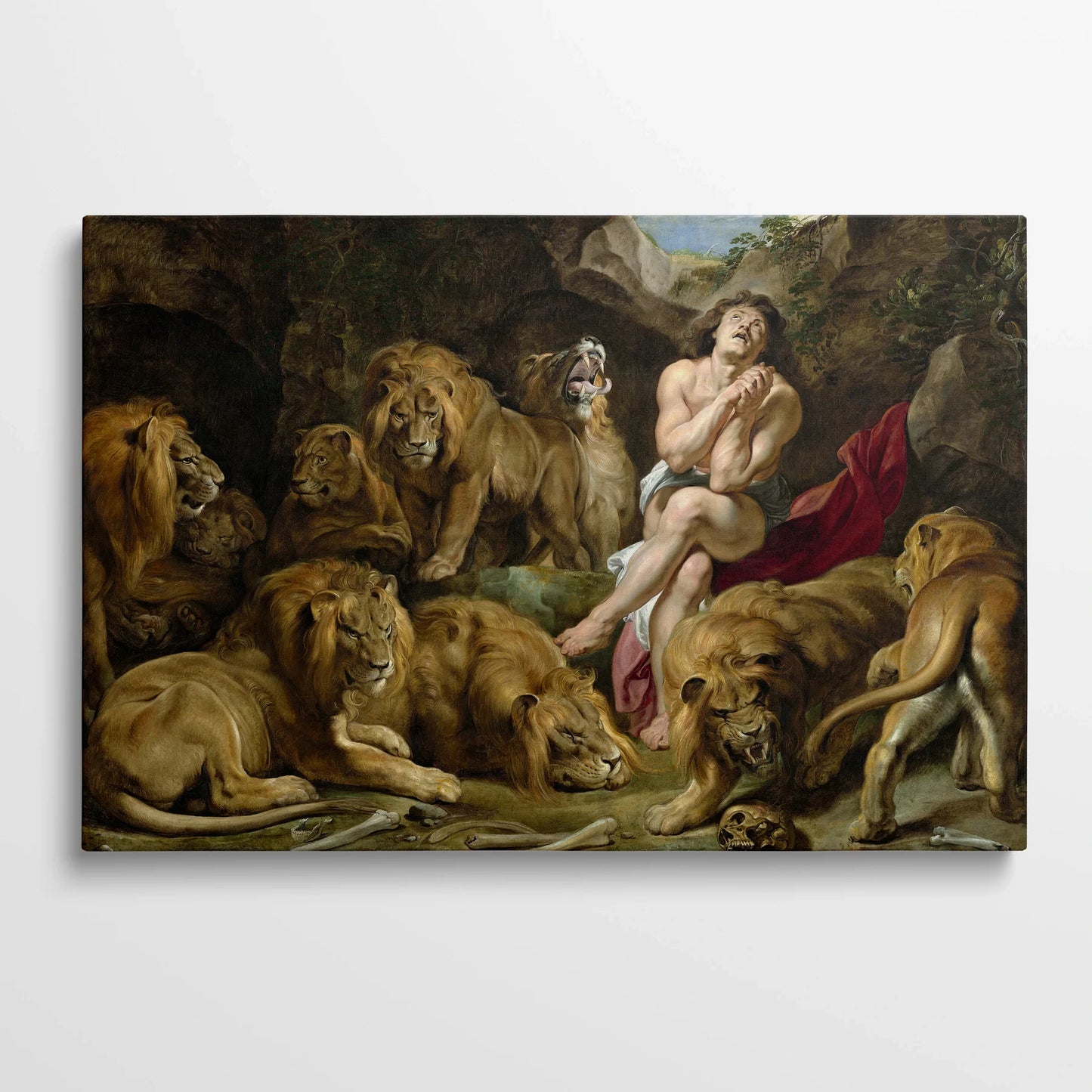 Tablou picturi celebre - Daniel în cușca leilor, Rubens - vedere din fata