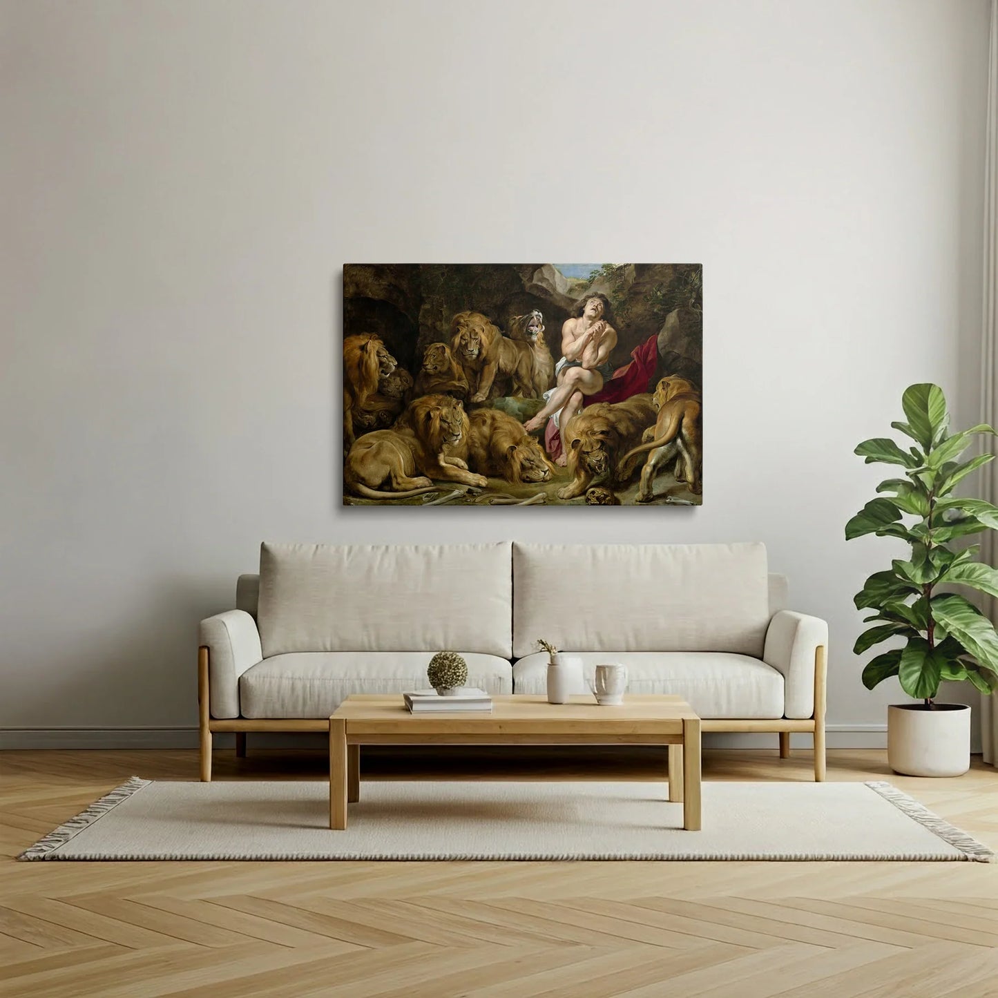 Tablou picturi celebre - Daniel în cușca leilor, Rubens - vedere living