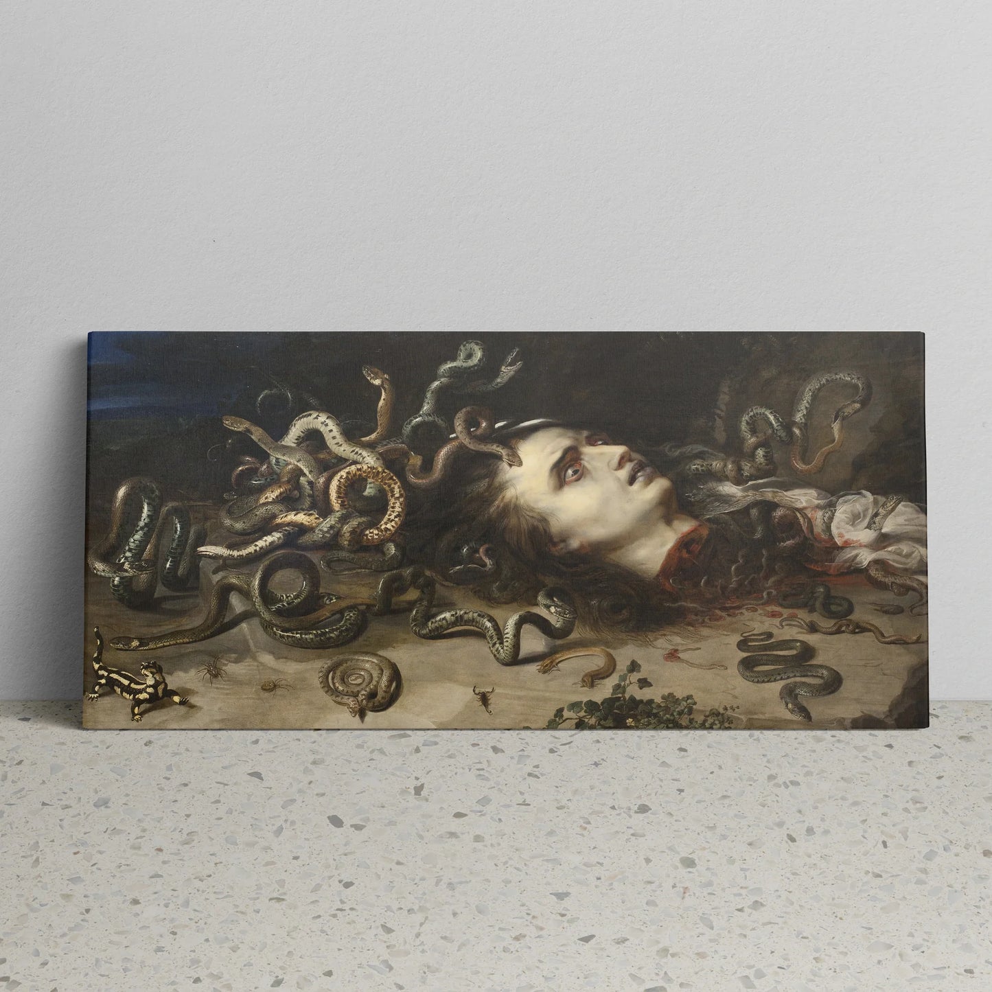 Tablou picturi celebre - Capul medusei, Rubens - vedere sprijinit perete
