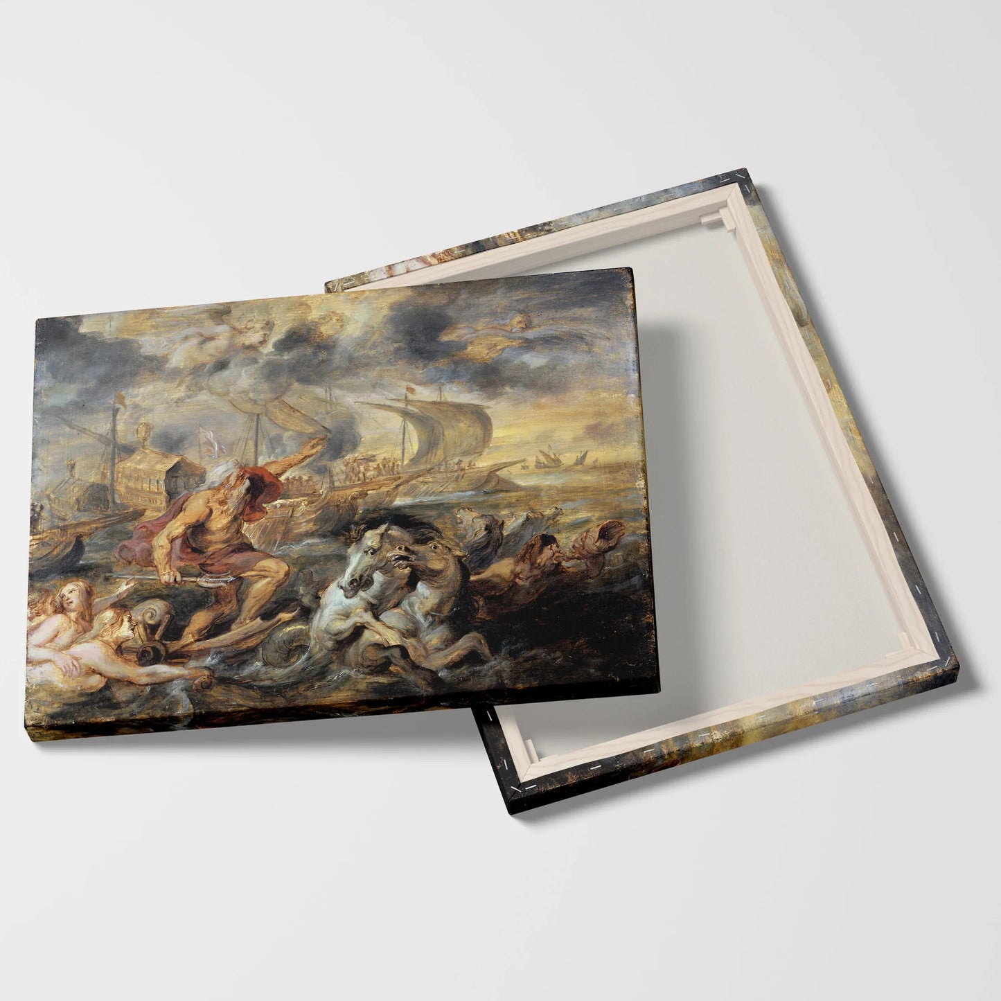 Tablou picturi celebre - Călătoria cardinalului de la Barcelona la Genova, Rubens - vedere fata verso