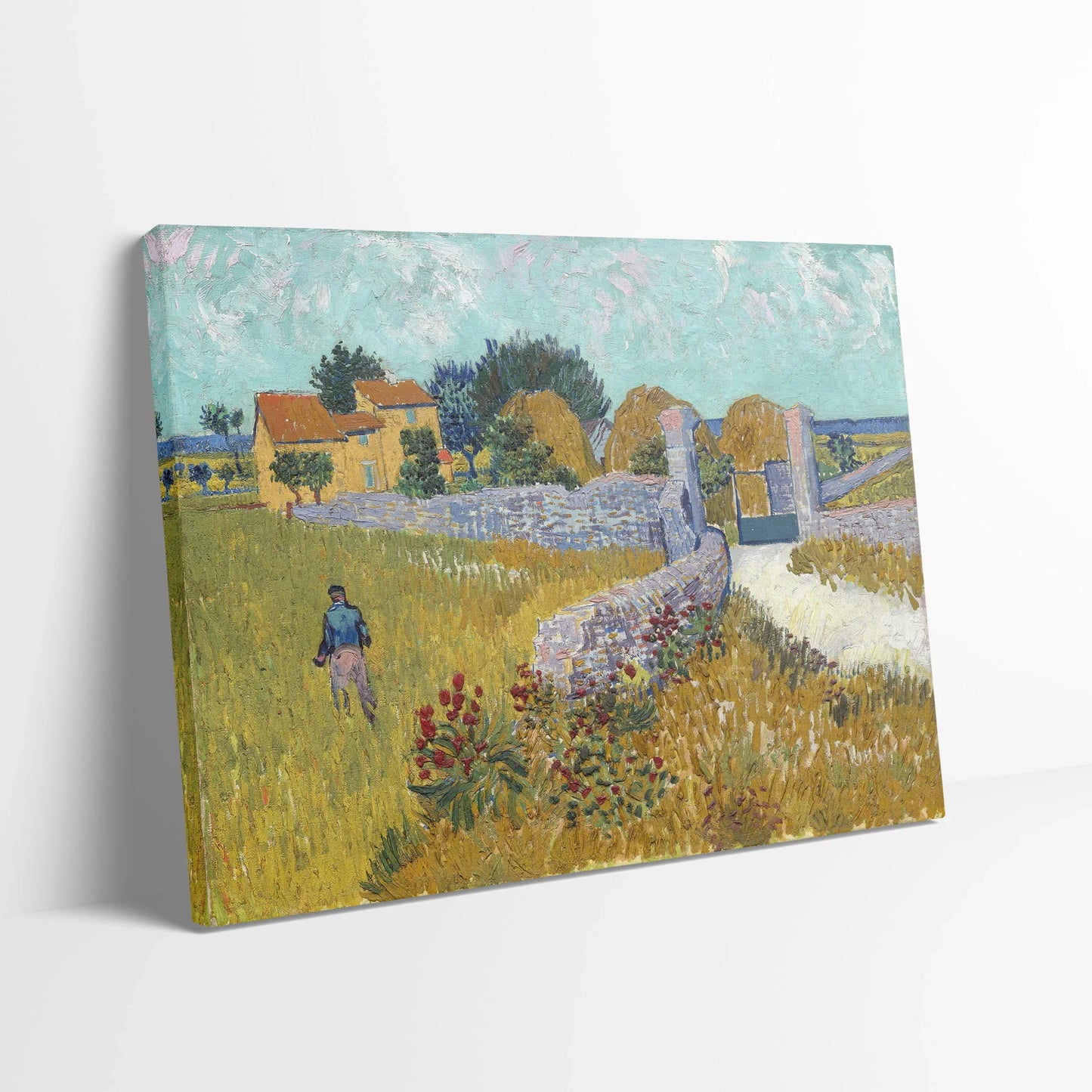 Tablou picturi celebre - Ferma din Provence, Van Gogh - vedere din lateral sprijinit perete