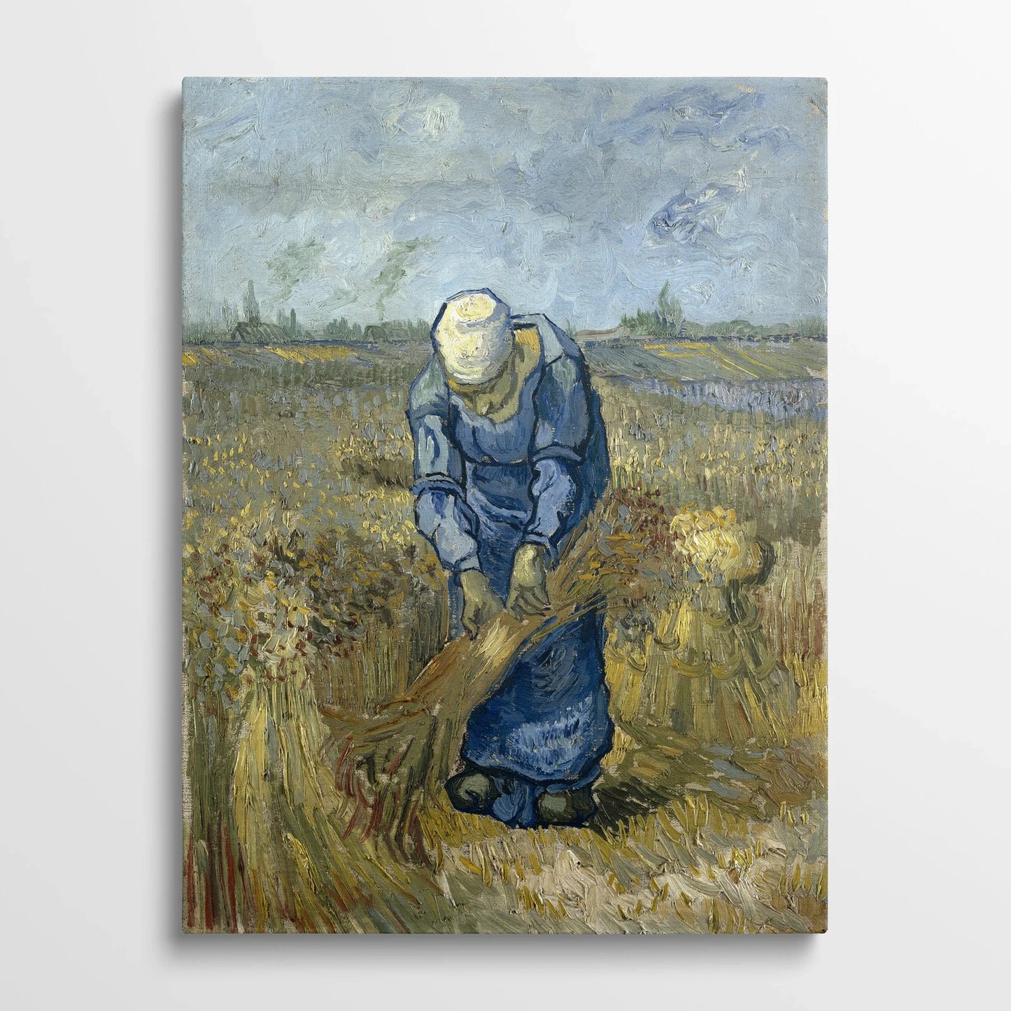 Tablou picturi celebre - Femeie tărană legând snopuri, Van Gogh - vedere din fata