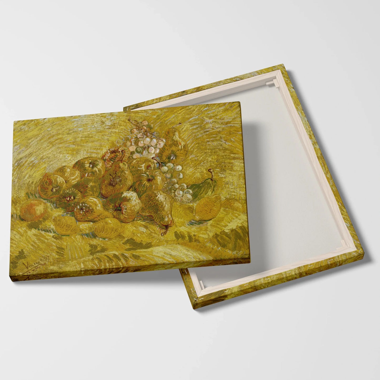 Tablou picturi celebre - Gutui, lămâi, pere și struguri, Van Gogh - vedere fata verso