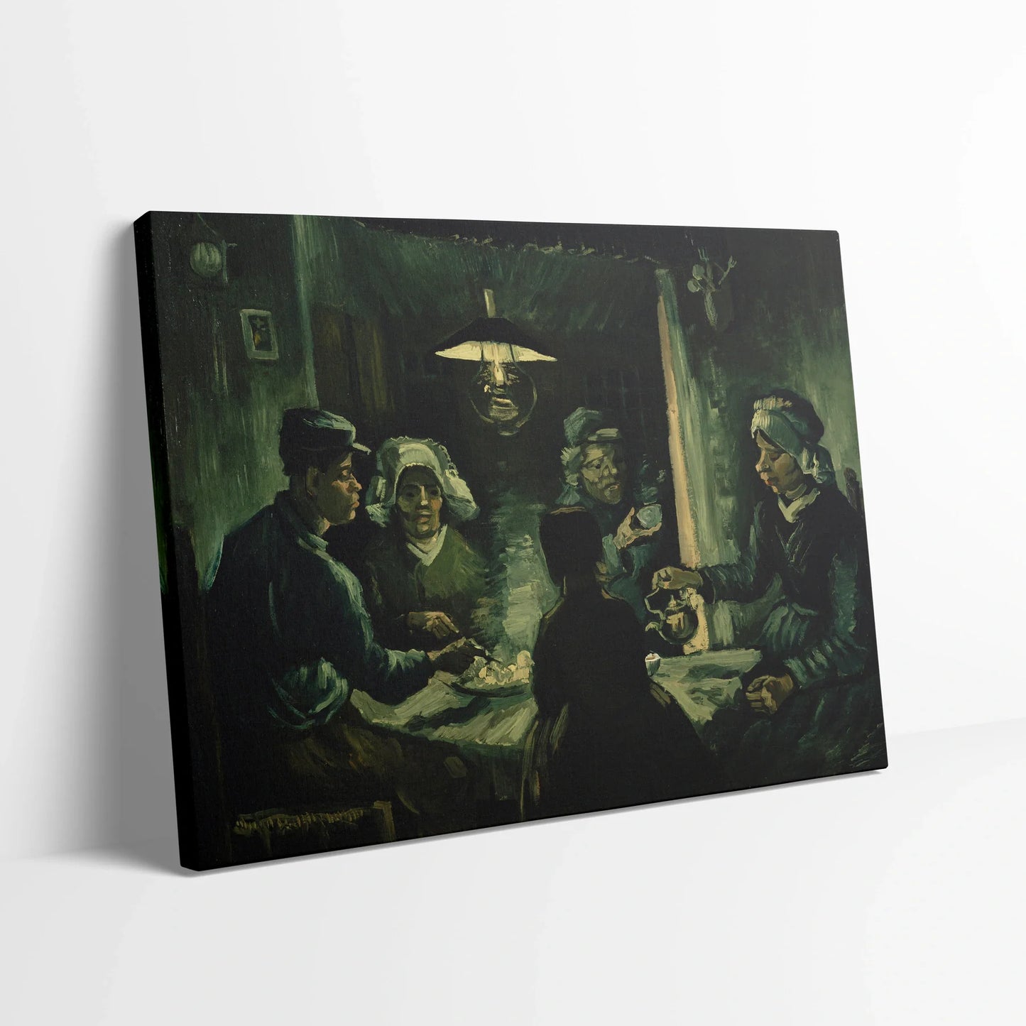 Tablou picturi celebre - Mâncătorii de cartofi, Van Gogh - vedere din lateral sprijinit perete