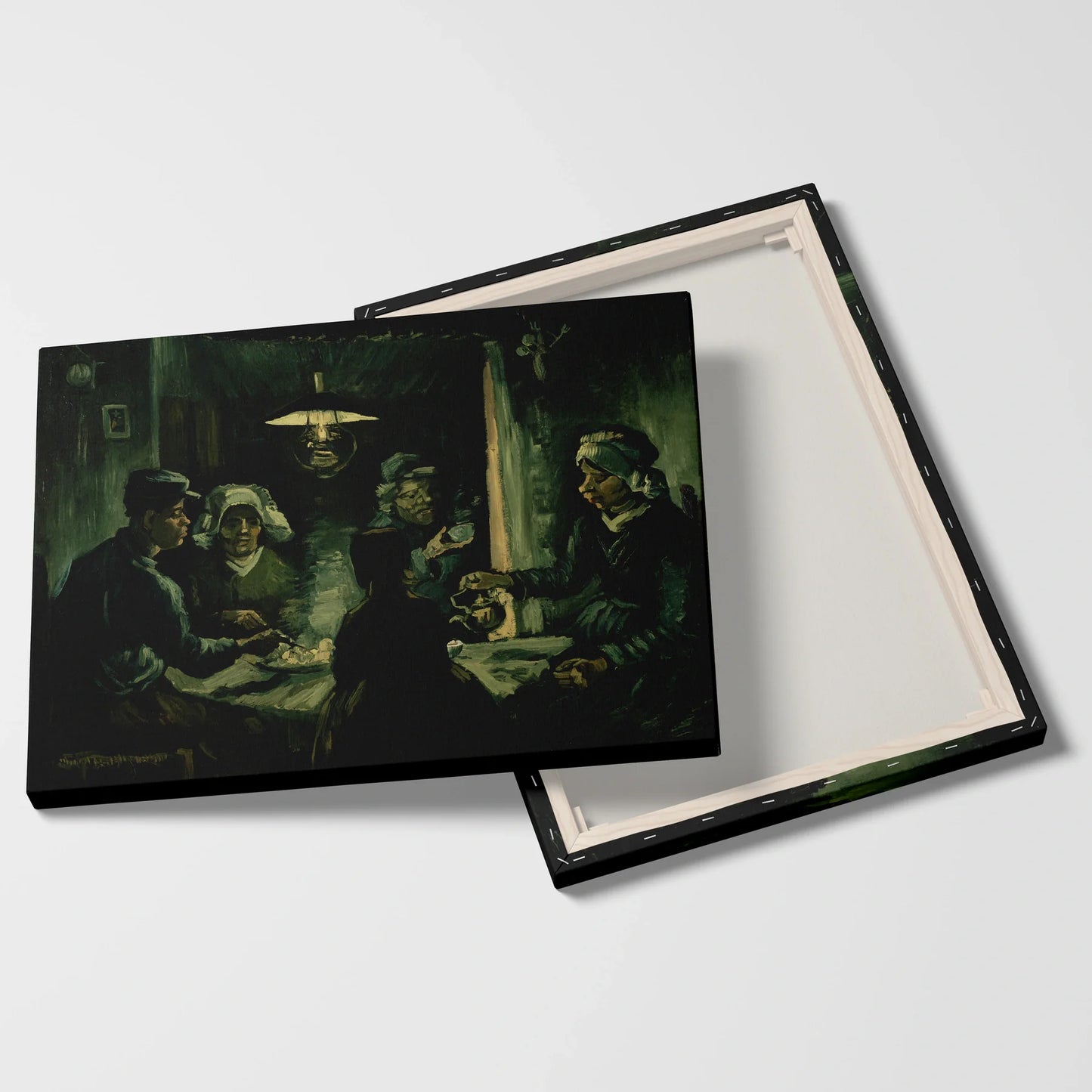 Tablou picturi celebre - Mâncătorii de cartofi, Van Gogh - vedere fata verso