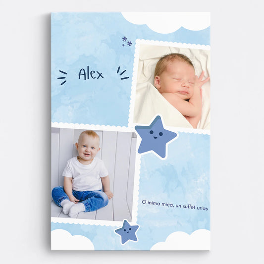Tablou personalizat bebelusi - 2 poze blue