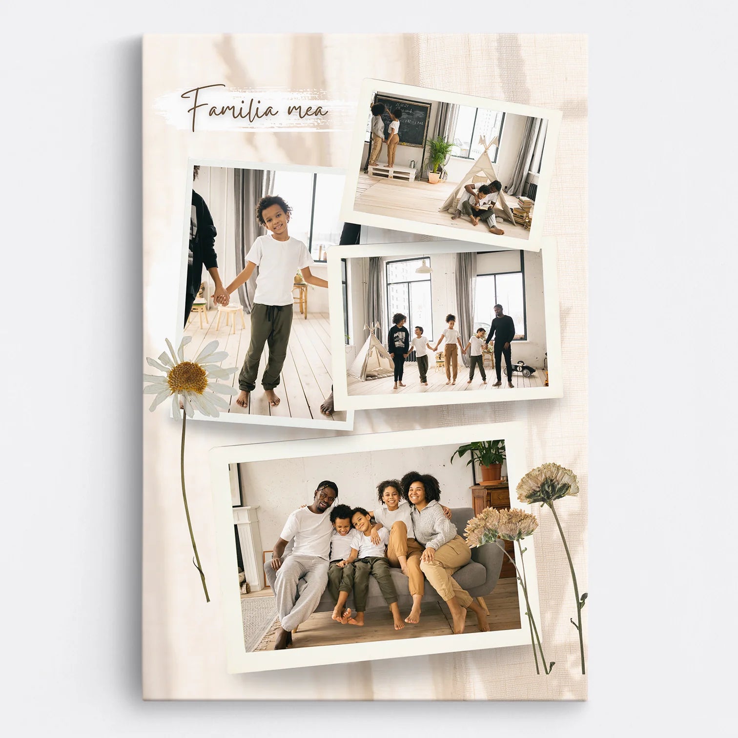 Tablou personalizat familie - colaj 4 poze - WOWCanvas.ro