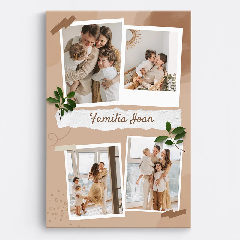 Tablou personalizat familie - colaj 4 poze clasic - WOWCanvas.ro