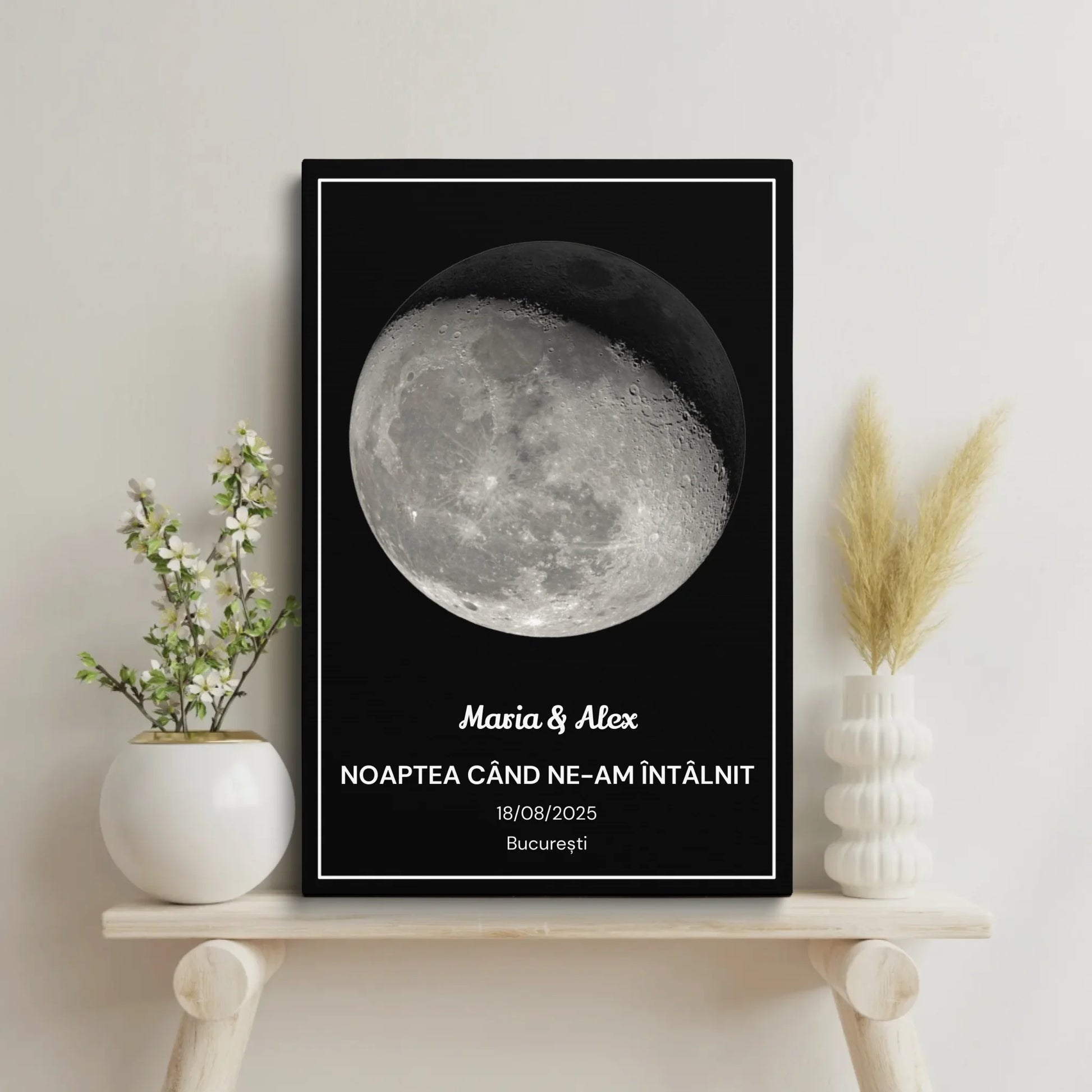 tablou personalizat cu faza Lunii intr-o noapte speciala